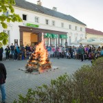 Stavìní máje v Holici u Olomouce